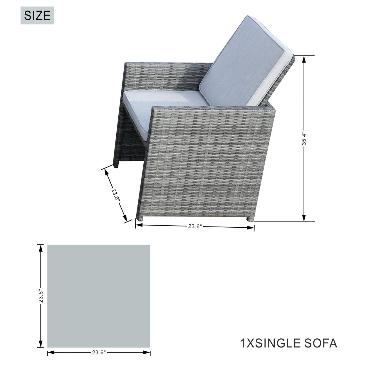 Size of Patio Chairs in Gray