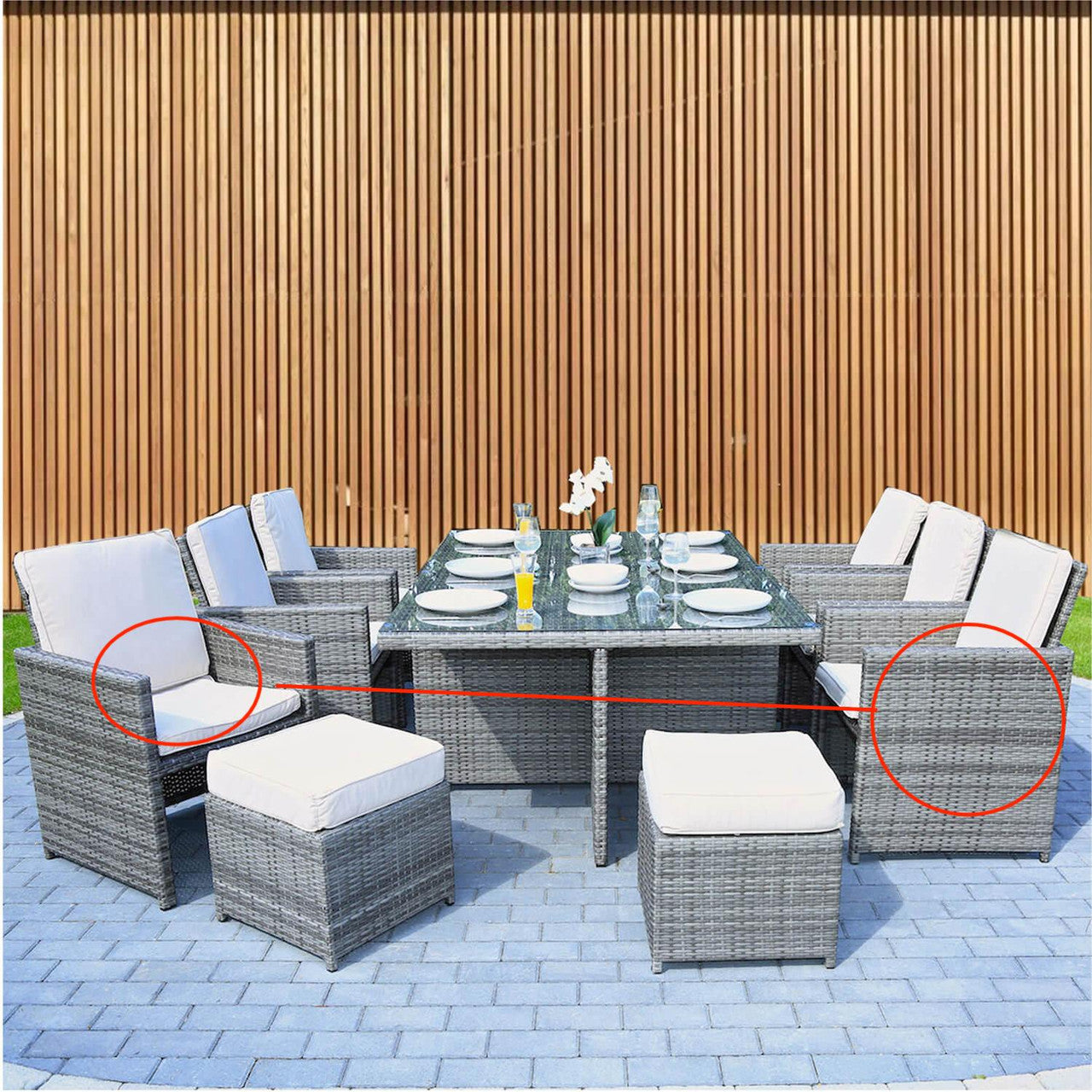 6 Seats Patio Dining Set