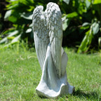 Serene Angel Holding Lamb Magnesium Oxide Garden Sculpture (GS-240377A-BE-WLX)