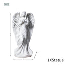 Serene Angel Holding Lamb Magnesium Oxide Garden Sculpture (GS-240377A-BE-WLX)