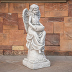 Seated Angel Holding Bowl Magnesium Oxide Garden Sculpture (GS-24936A-AN-WLX)