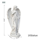 Serene Standing Guardian Angel Magnesium Oxide Garden Sculpture (GS-24939A-WH-WLX)
