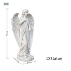 Serene Standing Guardian Angel Magnesium Oxide Garden Sculpture (GS-24939A-WH-WLX)