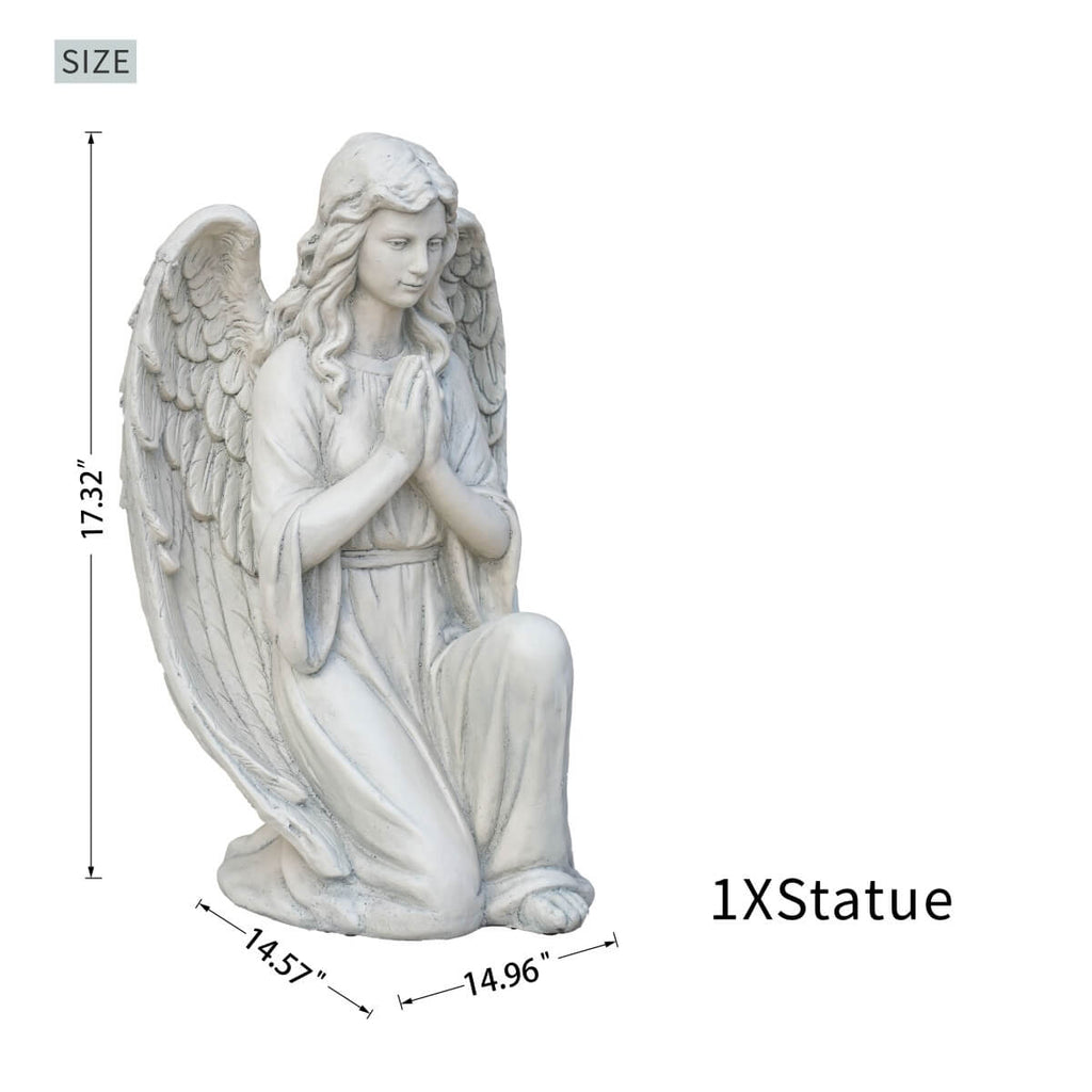 Kneeling Praying Angel Magnesium Oxide Garden Sculpture (GS-24940A-WH-WLX)
