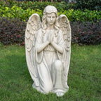 Kneeling Praying Angel Magnesium Oxide Garden Sculpture (GS-24940A-WH-WLX)
