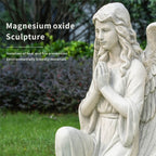 Kneeling Praying Angel Magnesium Oxide Garden Sculpture (GS-24940A-WH-WLX)