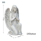 Kneeling Praying Angel Magnesium Oxide Garden Sculpture (GS-24940A-WH-WLX)
