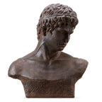 Classical Male Bust Magnesium Oxide Sculpture with Antique Rust Finish (GS-2603-BR-QZYY) - Direct Wicker