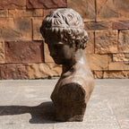 Classical Male Bust Magnesium Oxide Sculpture with Antique Rust Finish (GS-2603-BR-QZYY) - Direct Wicker
