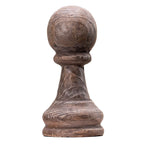 Rustic Wood-Grain Sphere Finial Magnesium Oxide Garden Ornament (GS-2606-BR-QZYY)