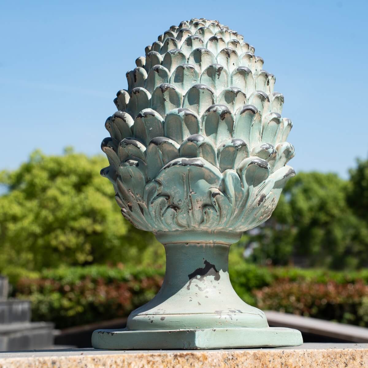 Rustic Antique Green Artichoke Magnesium Oxide Garden Ornament (GS-2607-GR-QZYY)