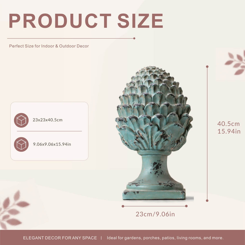 Rustic Antique Green Artichoke Magnesium Oxide Garden Ornament (GS-2607-GR-QZYY)