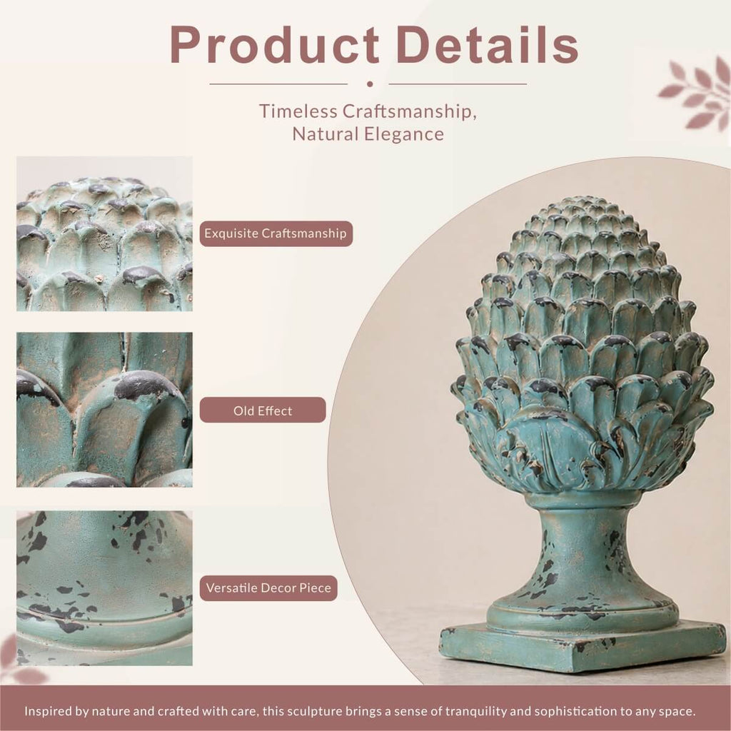 Rustic Antique Green Artichoke Magnesium Oxide Garden Ornament (GS-2607-GR-QZYY)