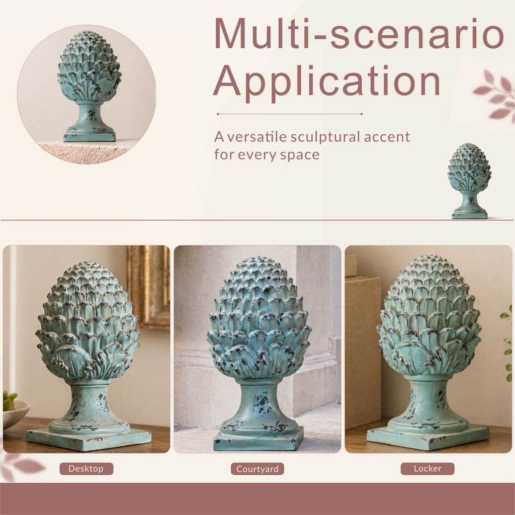 Rustic Antique Green Artichoke Magnesium Oxide Garden Ornament (GS-2607-GR-QZYY)