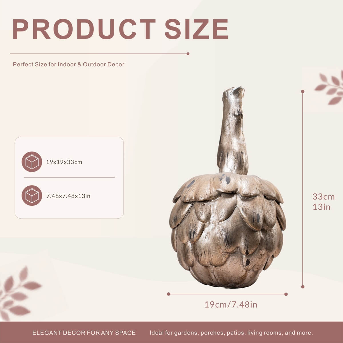 Rustic Antique Artichoke Magnesium Oxide Garden Ornament (GS-2608-BR-QZYY)