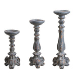 Vintage Grey & Rust Magnesium Oxide Candle Holder Trio (GS-2609/10/11-GR-QZYY)