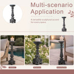 Vintage Grey & Rust Magnesium Oxide Candle Holder Trio (GS-2609/10/11-GR-QZYY)