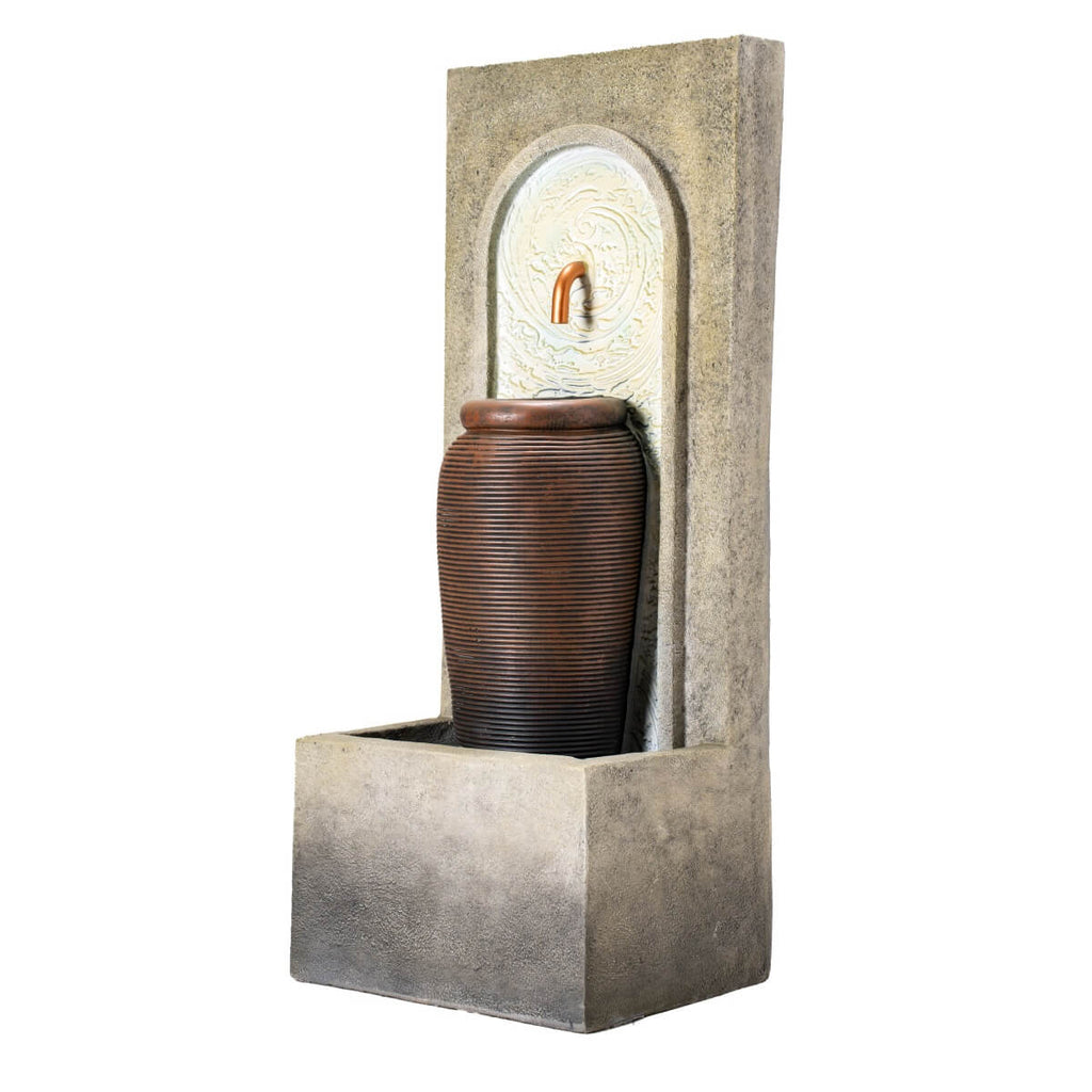 Lightweight Cement & Fiberglass Outdoor Fountain with ETL Pump (GS-2642-BR-CY)