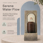Lightweight Cement & Fiberglass Outdoor Fountain with ETL Pump (GS-2642-BR-CY)