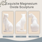 Minimalist White Resin Cat Sculpture with Sandstone Texture (GS-2646-WH-CY)