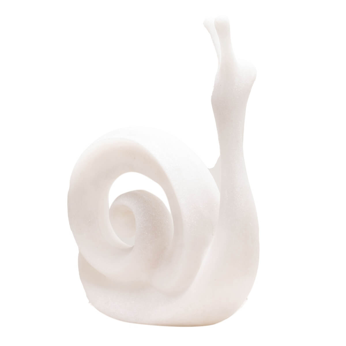 Minimalist White Snail Resin Sculpture with Sandstone Texture (GS-2647-WH-CY)