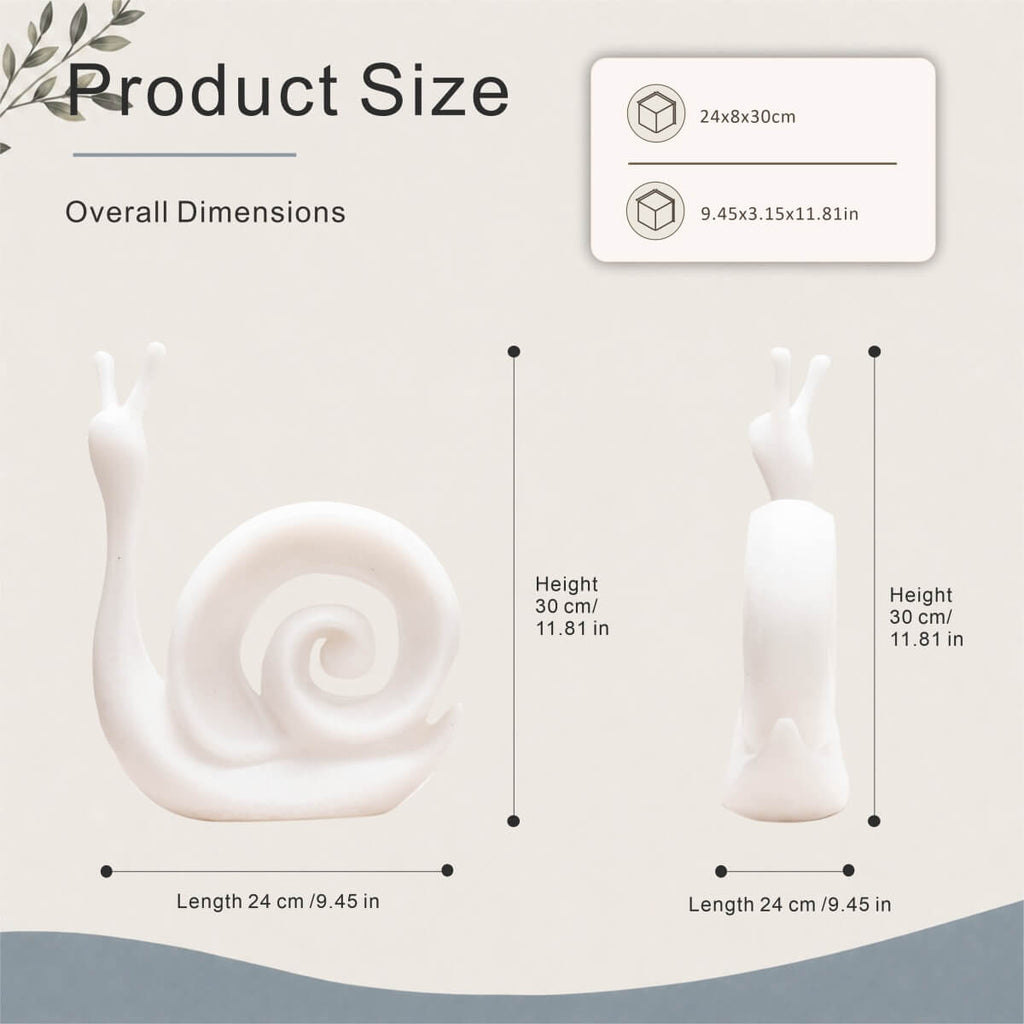 Minimalist White Snail Resin Sculpture with Sandstone Texture (GS-2647-WH-CY)