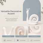 Minimalist White Snail Resin Sculpture with Sandstone Texture (GS-2647-WH-CY)