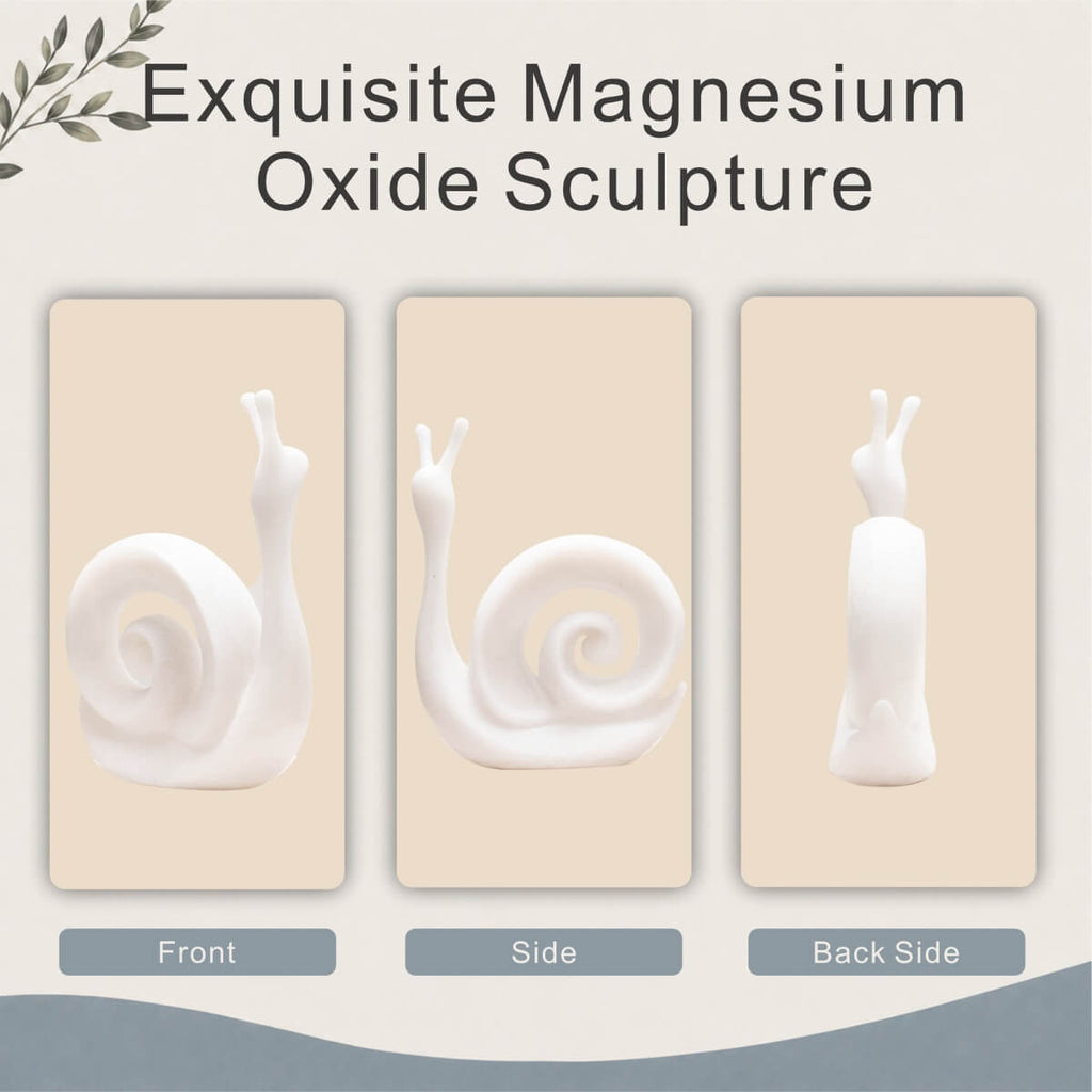 Minimalist White Snail Resin Sculpture with Sandstone Texture (GS-2647-WH-CY)