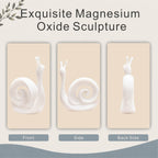 Minimalist White Snail Resin Sculpture with Sandstone Texture (GS-2647-WH-CY)