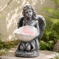 Serene Angel Holding Shell Magnesium Oxide Sculpture (GS-2648-GR-CY)