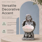 Serene Angel Holding Shell Magnesium Oxide Sculpture (GS-2648-GR-CY)