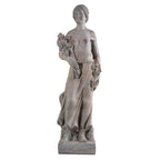 Grand Classical Maiden Holding Roses Magnesium Oxide Garden Statue (GS-2649-GR-CY)