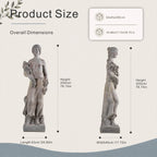 Grand Classical Maiden Holding Roses Magnesium Oxide Garden Statue (GS-2649-GR-CY)