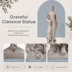 Grand Classical Maiden Holding Roses Magnesium Oxide Garden Statue (GS-2649-GR-CY)