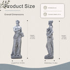 Classical Maiden Holding Flower Basket Magnesium Oxide Sculpture (GS-2650-WH-CY)