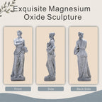 Classical Maiden Holding Flower Basket Magnesium Oxide Sculpture (GS-2650-WH-CY)