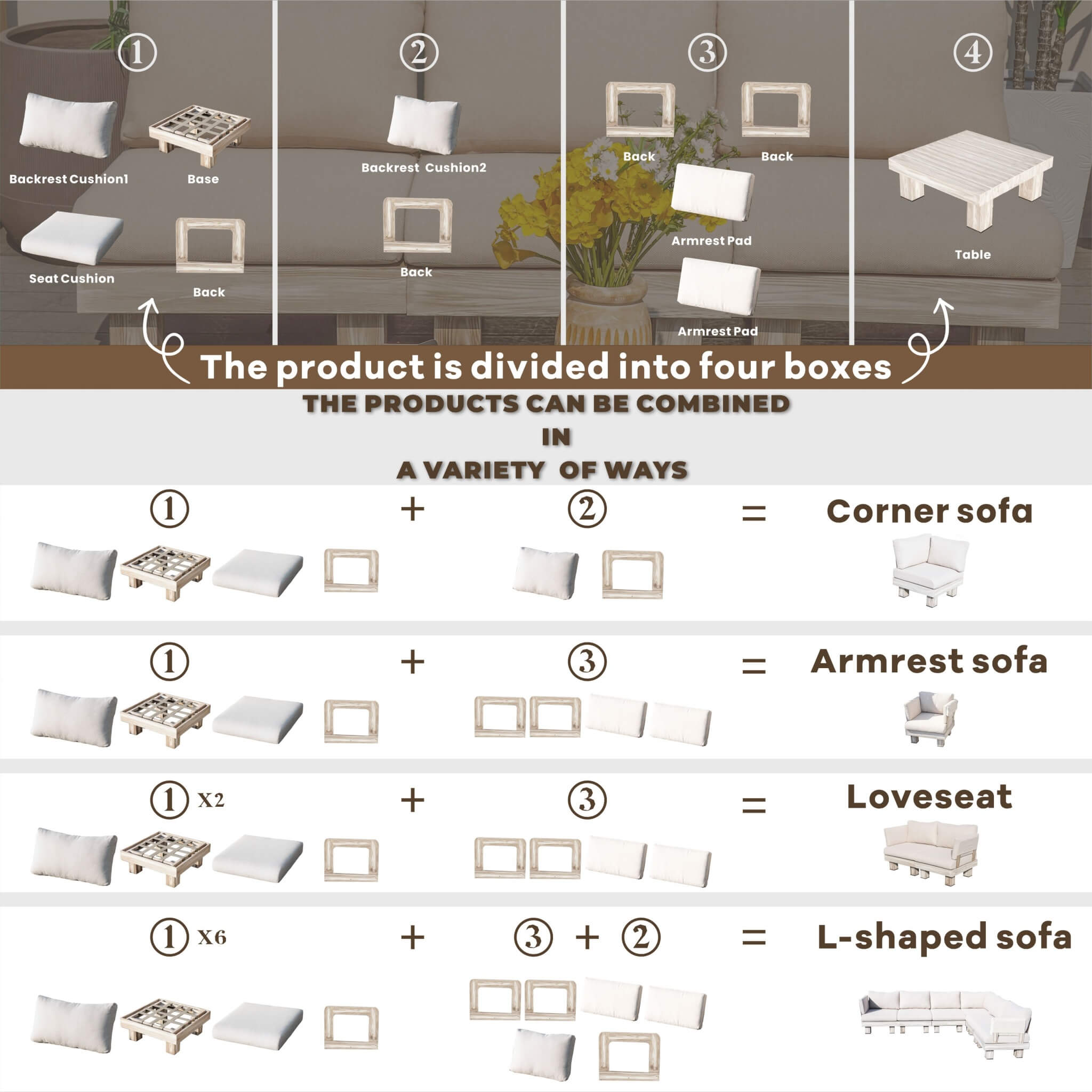 Monterey Modular Collection Sofa Set Accessories (PAS-2510-Accessories)