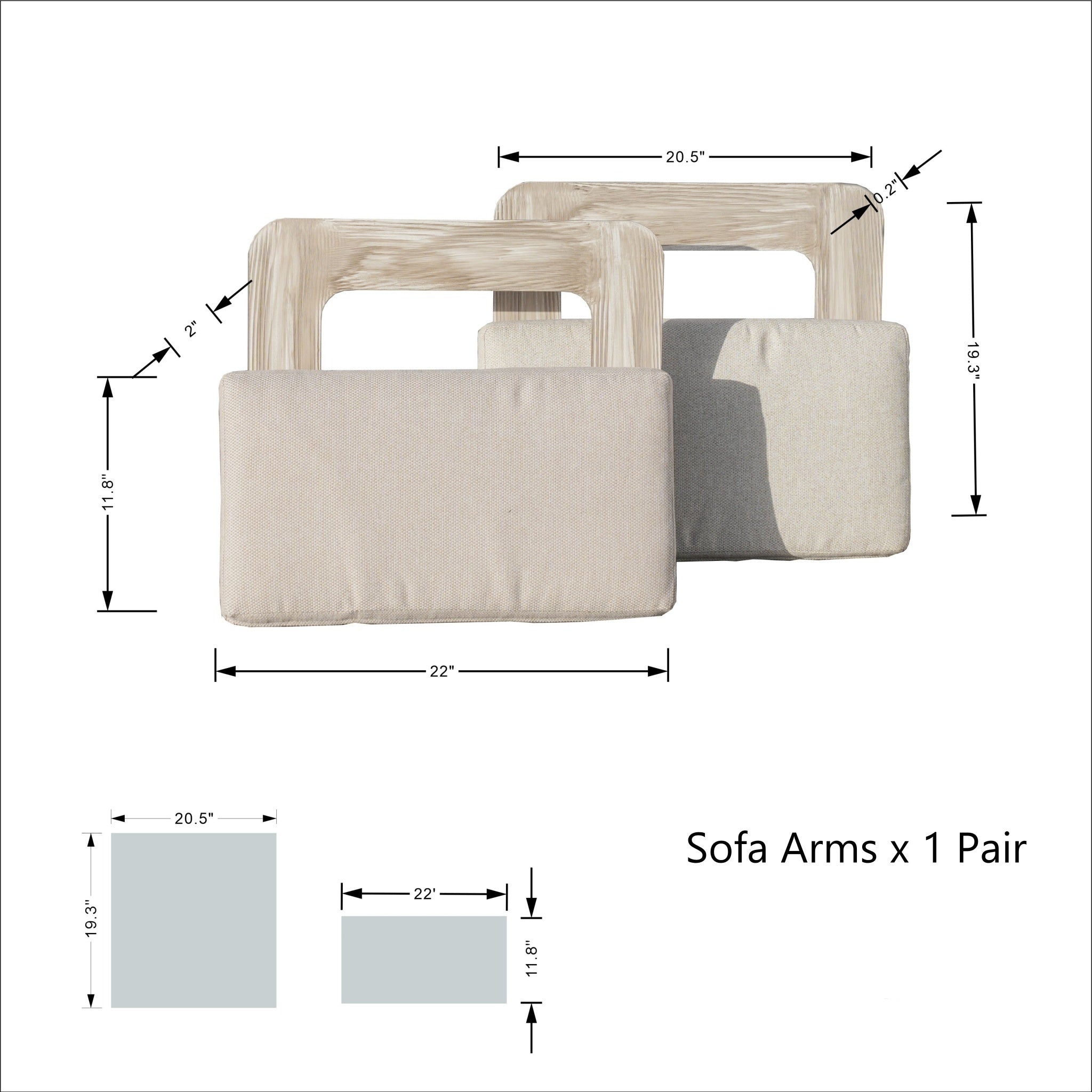Monterey Modular Collection Sofa Set Accessories (PAS-2510-Accessories)