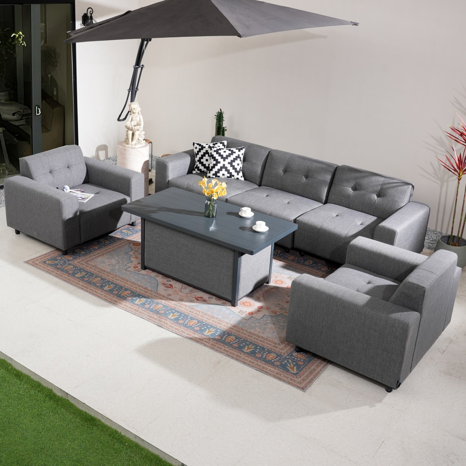 Numa-Style Tribeca 5-Seater Sofa Set with Lunar Coffee Table