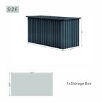 312 Gallons Heavy-Duty Metal Outdoor Storage Box with Gas Lift Lid (PA-9072-GR)