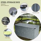 312 Gallons Heavy-Duty Metal Outdoor Storage Box with Gas Lift Lid (PA-9072-GR)