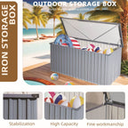 312 Gallons Heavy-Duty Metal Outdoor Storage Box with Gas Lift Lid (PA-9072-GR)