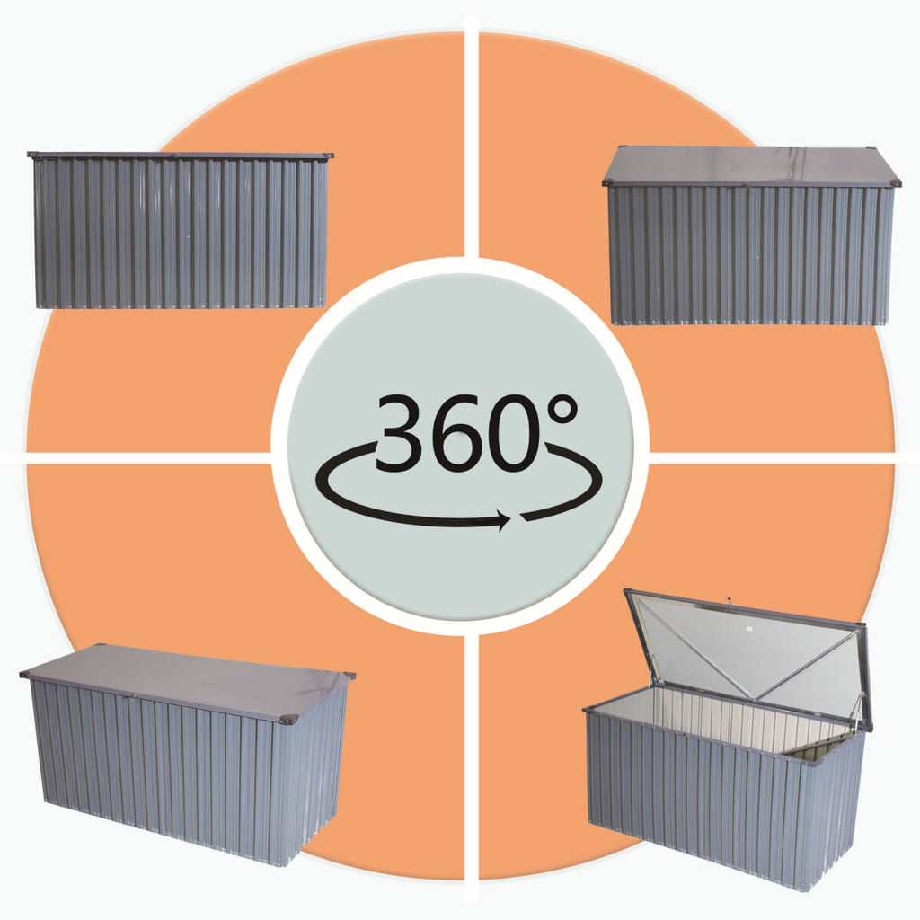 312 Gallons Heavy-Duty Metal Outdoor Storage Box with Gas Lift Lid (PA-9072-GR)