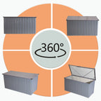 312 Gallons Heavy-Duty Metal Outdoor Storage Box with Gas Lift Lid (PA-9072-GR)