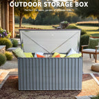 312 Gallons Heavy-Duty Metal Outdoor Storage Box with Gas Lift Lid (PA-9072-GR)