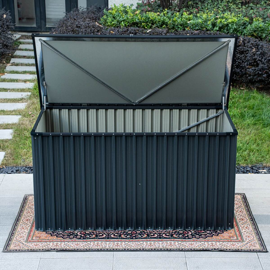 312 Gallons Heavy-Duty Metal Outdoor Storage Box with Gas Lift Lid (PA-9072-GR)