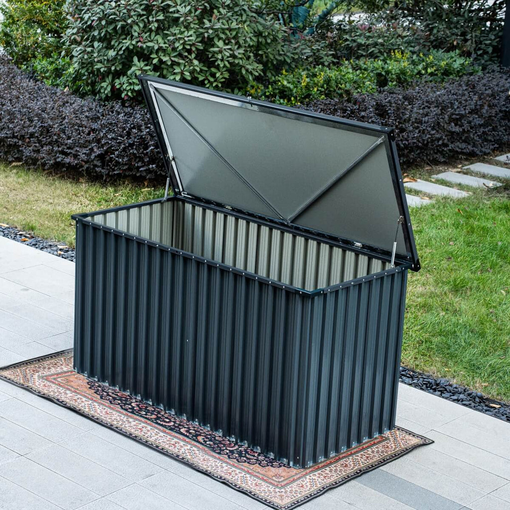 312 Gallons Heavy-Duty Metal Outdoor Storage Box with Gas Lift Lid (PA-9072-GR)