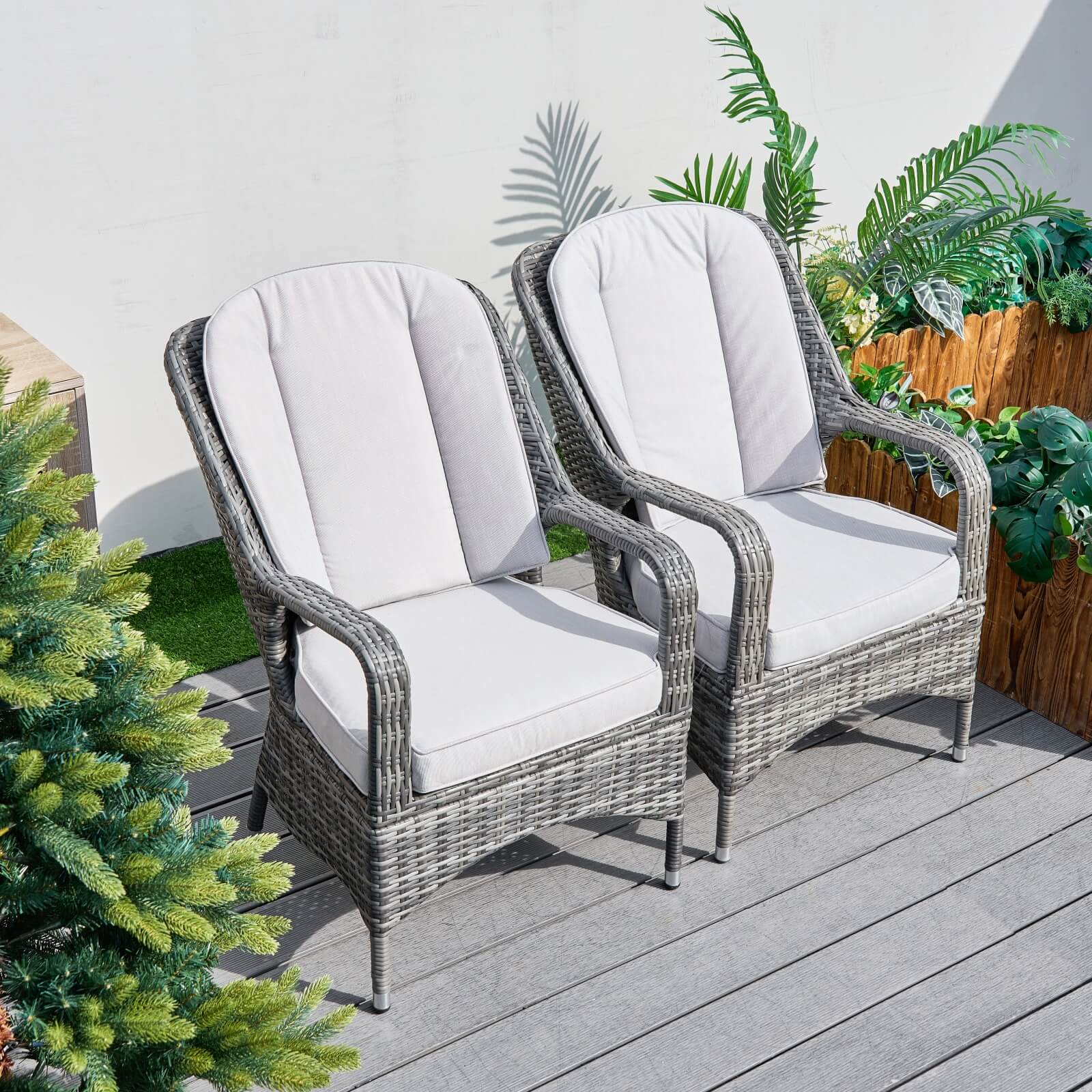 Direct Wicker Patio Outdoor Chair Set PAC-009-color-grey