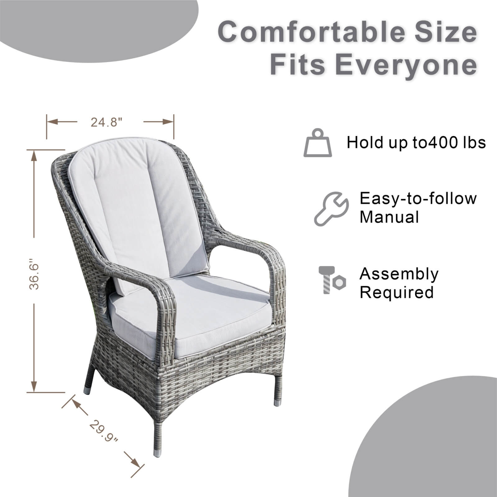 Direct Wicker Patio Outdoor Chair Set PAC-009-dimension-in