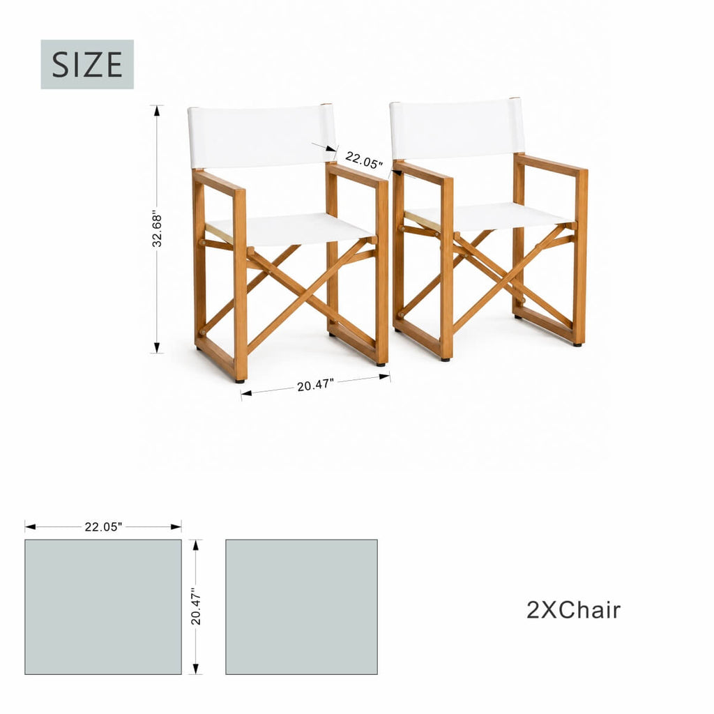 Foldable Wooden Director Chair with Breathable Textilene Fabric (PAC-2508-BR-QN)